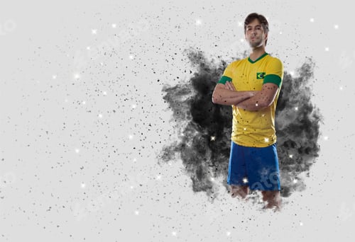 Preview: Brazilian Soccer Player Coming Out Of A Blast Of Smoke.