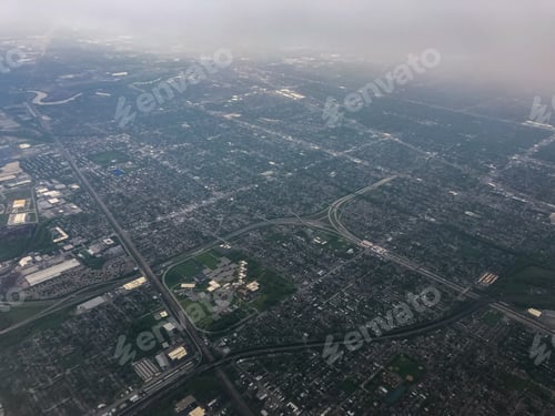Preview: Beautiful Aerial View Of The Chicago Suburbs Seen From The Airplane