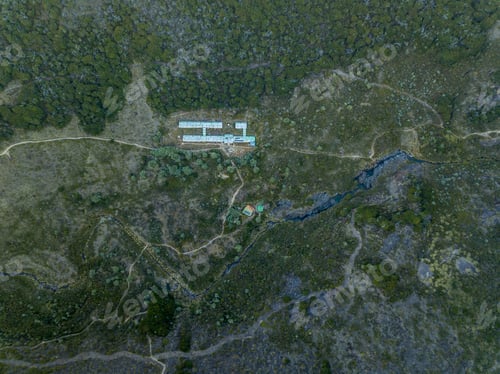 Preview: Beautiful Aerial View Of The Chirripo Base Camp In Bird View