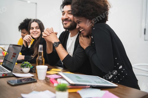 Preview: Group Of Multiethnic Creative Business People Working On A Project And Having A Brainstorming