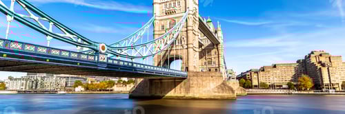 Preview: Tower Bridge In London, Uk, United Kingdom. Europe. Web Banner In Panoramic View.