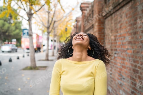 Preview: Portrait Of Afro-American Woman Laughing.