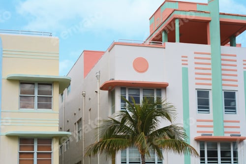 Preview: Close-Up Detail Of Art Deco Buildings In Miami, Florida