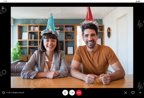 Preview: Couple Celebrating Birthday From Home.
