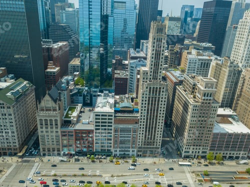 Preview: Beautiful Aerial View Of The Skyscraper Buildings In The City Of Chicago