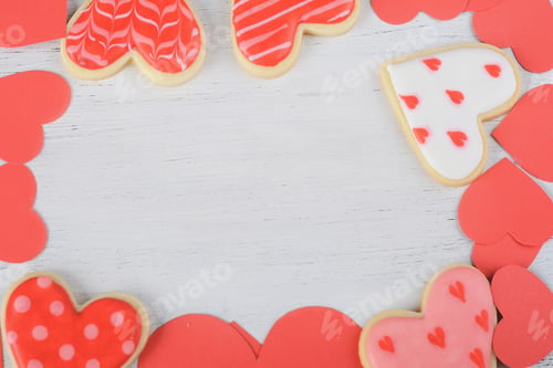 Preview: Valentine'S Day Background With Heart Shapes, Gift Boxes, Cases And Ribbons. Space For Your Text.