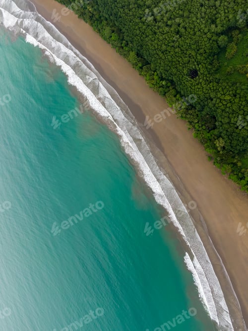 Preview: Beautiful Aerial View Of The Majestic Whale Tale In The Beach Of The National Park Marino Ballena
