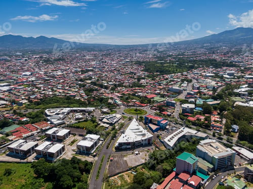 Preview: Beautiful Aerial View Of The Flag Of Costa Rica Roundabout
