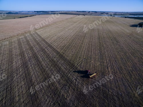 Preview: Tractor And Seeder, Direct Sowing In The Pampa, Argentina