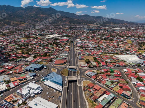 Preview: Beautiful Aerial View Of The Empty Streets Of San Jose Costa Rica