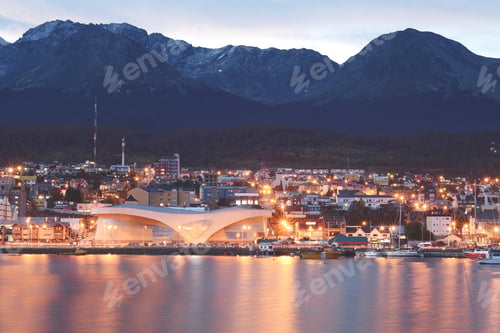 Preview: View Of The City Of Ushuaia At The Night. Tierra Del Fuego, Argentina.