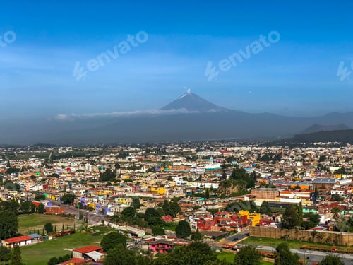 Preview: Beautiful Aerial View Of Puebla Mexico And Its Church
