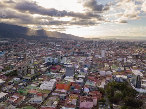 Preview: Beautiful Aerial View Of A Sunset In The City Of San Jose Costa Rica