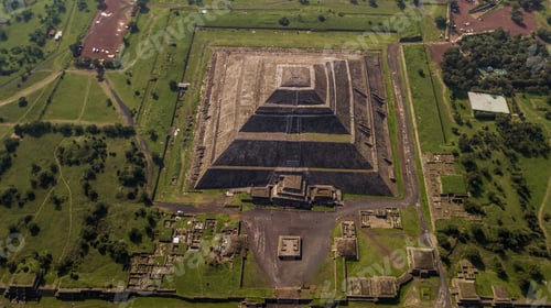 Preview: Beautiful Aerial View Of The Mexican Pyramids Of Teotihuacan Sun And Moon