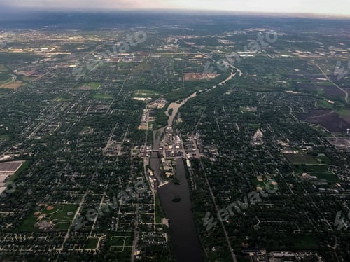 Preview: Beautiful Aerial View Of The Chicago Suburbs Seen From The Airplane