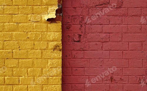 Preview: Yellow And Red Brick Wall Background
