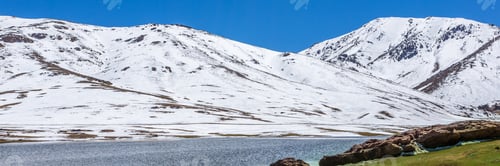 Preview: Atlas Mountains In Morocco, Africa. Web Banner In Panoramic View