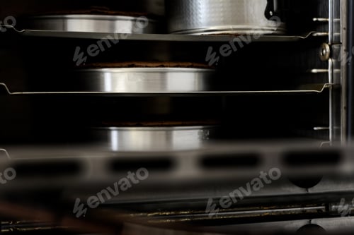 Preview: Close Up Of Cakes That Are Baked In The Oven. Domestic Oven. Cooking Concept.