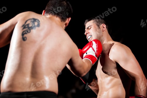 Preview: Strong Boxer Being Punched By His Opponent With An Uppercut