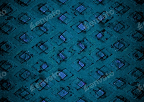 Preview: Textured blue metal surface with diamond pattern