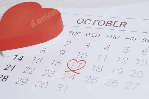 Preview: Calendar With Gift Box Heart. Date, Love Concept.