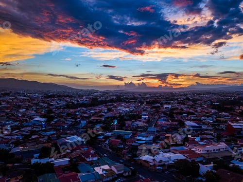 Preview: Beautiful Aerial View Of The Sunset On Costa Ricas Moravia