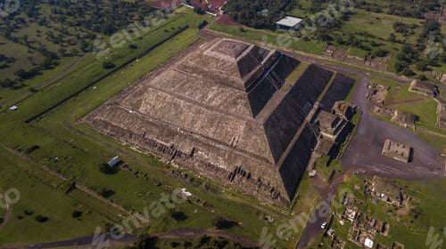 Preview: Beautiful Aerial View Of The Mexican Pyramids Of Teotihuacan Sun And Moon