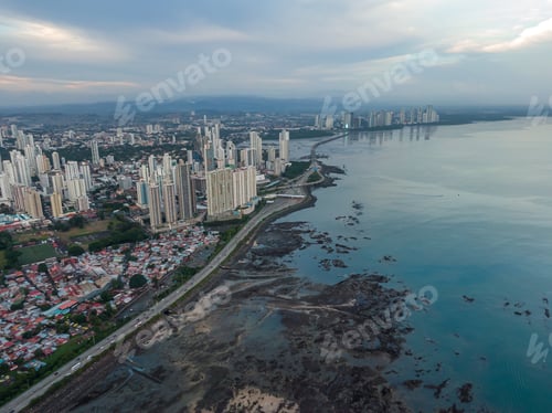 Preview: Beautiful Aerial View Of The Panama City Buildings Parks And Marina