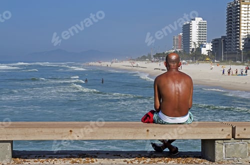 Preview: Man Enjoying The Landscape, Barra Da Tijuca, Rio