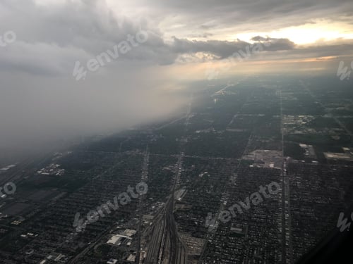 Preview: Beautiful Aerial View Of The Chicago Suburbs Seen From The Airplane