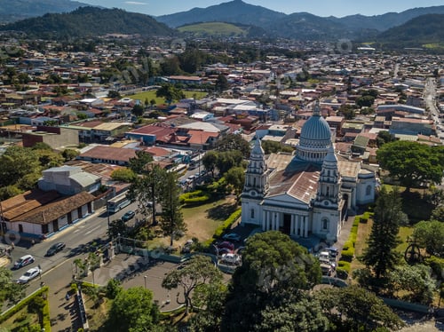 Preview: Beautiful Aerial View Of The Desamparados Church In Costa Rica