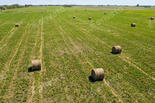Preview: Grass Bale, Grass Storage In La Pampa Countryside, Patagonia,Argentina.