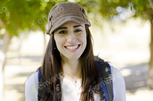 Preview: Portrait Of A Beautiful Hispanic Woman On A Hiking Trip