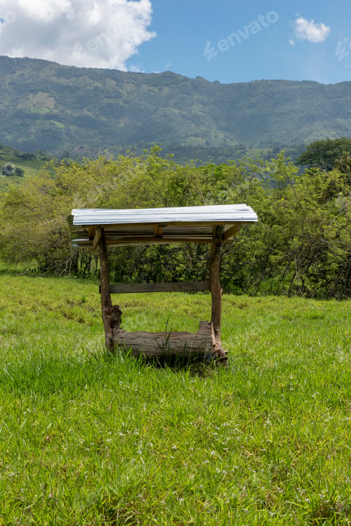 Preview: Wooden Hut In The Green Grass Of Tamesis, Colombia.
