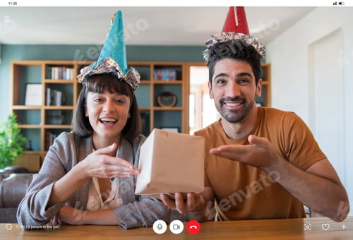 Preview: Couple Celebrating Birthday From Home.