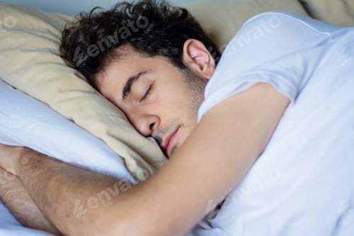 Preview: Close-Up Afro American Man Sleeping In Bed