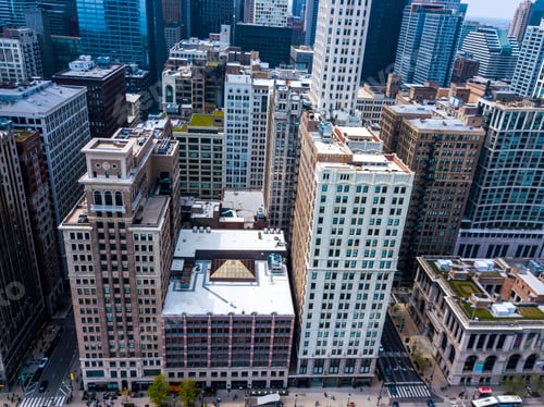 Preview: Beautiful Aerial View Of The Skyscraper Buildings In The City Of Chicago