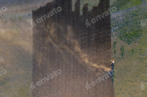 Preview: Tractor Plowing The Field, Pampas Countryside, La Pampa, Argentina.