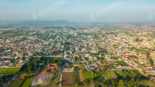 Preview: Beautiful Aerial View Of Puebla Mexico And Its Church