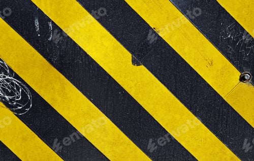 Preview: Metallic Surface Painted With Black And Yellow Stripes
