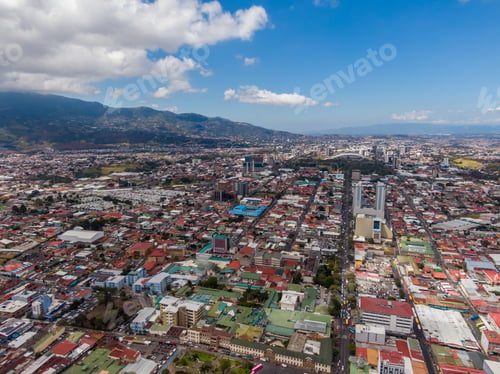 Preview: Beautiful Aerial View Of The City Of San Jose With View Of The Sabana Park And The Stadium.