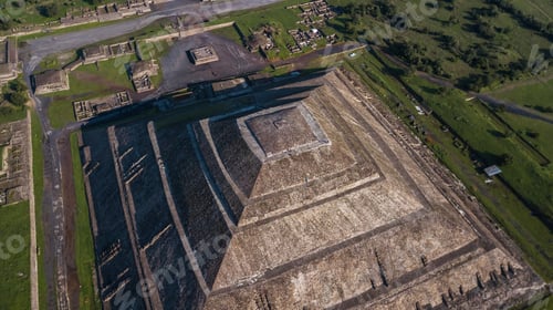 Preview: Beautiful Aerial View Of The Mexican Pyramids Of Teotihuacan Sun And Moon