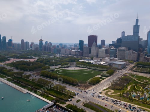 Preview: Beutiful Aerial View Of The Chicago Parks And City