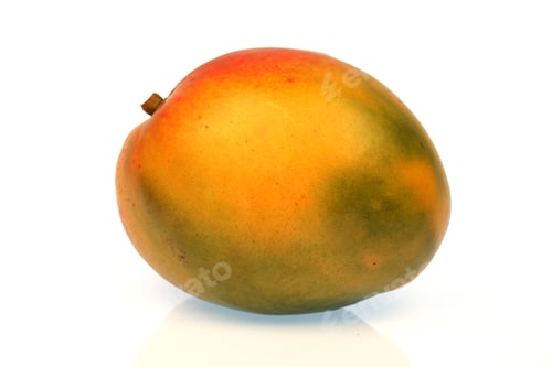 Preview: Delicious Organic Mango On White Background, Sweet Tropical Fruit