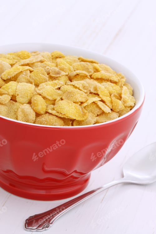 Preview: Delicious And Nutritious Breakfast Corn Flakes On Retro Vintage Styling