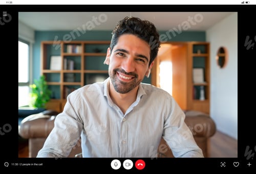 Preview: Business Man On A Work Video Call From Home.