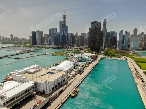 Preview: Beautiful Aerial View Of The Chicago Navy Pier