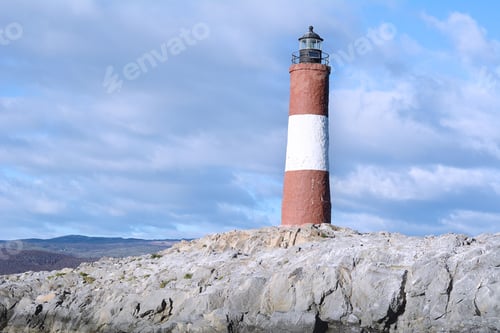 Preview: Lighthouse In The Beagle Channel In Ushuaia, Tierra Del Fuego, Argentina.