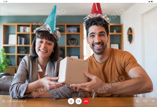 Preview: Couple Celebrating Birthday From Home.