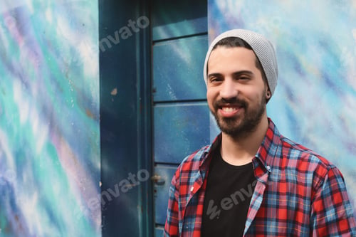 Preview: Portrait Of Young Latin Man. Urban Scene.